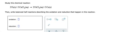 Solved Study this chemical reaction: 2 Fe(s)+3 CuCl(aq) 2 | Chegg.com