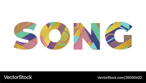 Song concept retro colorful word art Royalty Free Vector