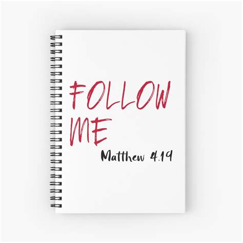 "Red Letter Jesus Bible Verse: Follow Me " Spiral Notebook by ...