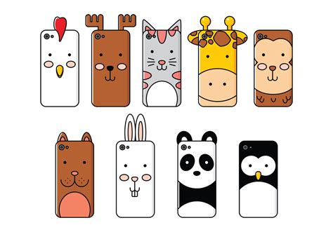 Phone Case Cartoon Animals 126711 Vector Art at Vecteezy