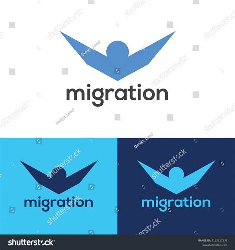 Migration Logo Design Vector Template Stock Vector (Royalty Free ...