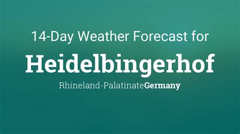 Heidelbingerhof, Rhineland-Palatinate, Germany 14 day weather forecast