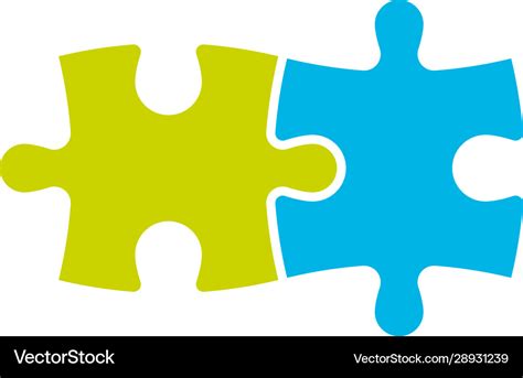 Jigsaw puzzle two pieces team cooperation Vector Image