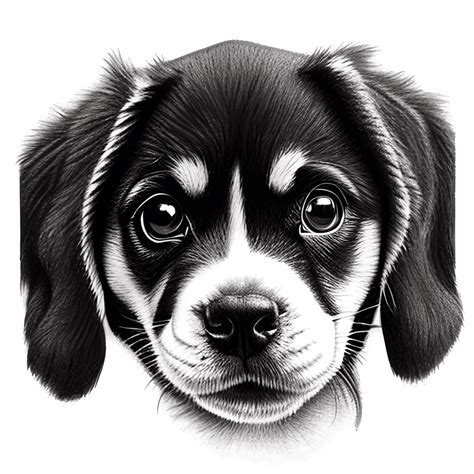 Highly Detailed Hyper Realistic Pencil Sketch of a Dog Puppy · Creative ...