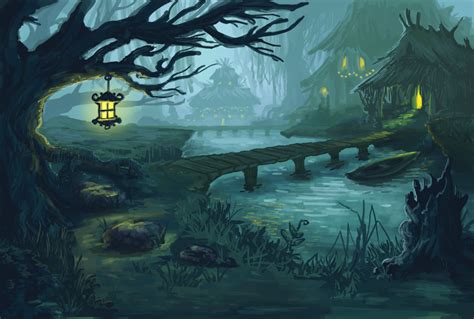 Blackwater Bayou | Fantasy landscape, Fantasy city, Fantasy artwork