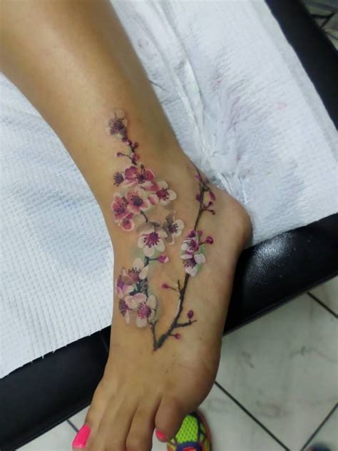 9 Awesome almond tree blossom tattoo images | Blossom tattoo, Foot ...