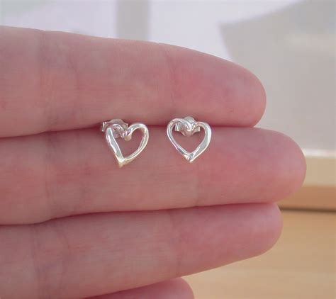 Sterling Silver Heart Stud Earrings | Silver Heart Jewellery| UK