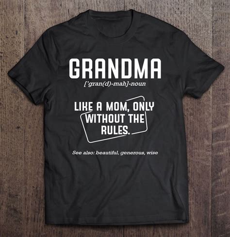 Womens Grandma Definition Funny Family Grandmother Quotes Sayings