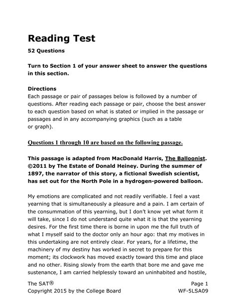 Printable Sat Tests