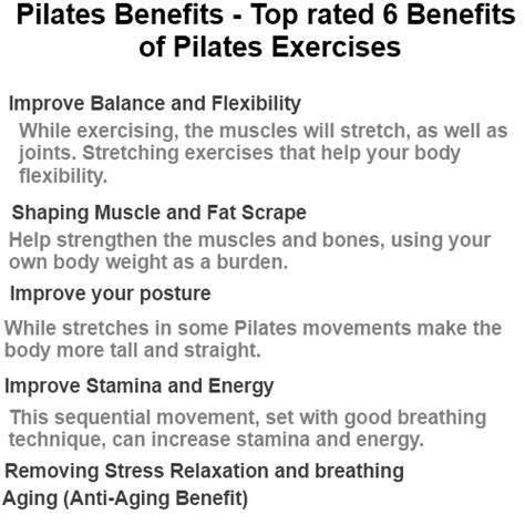 Pilates Benefits - Top rated 6 Benefits of Pilates Exercises