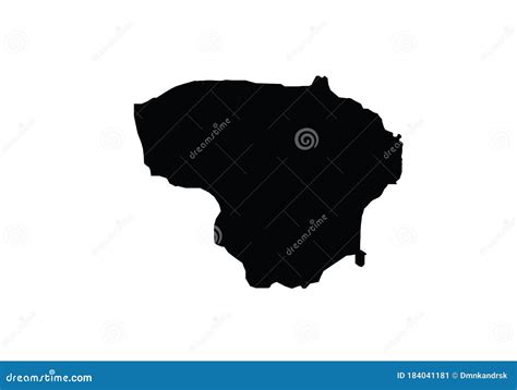 Lithuania Outline Map National Borders Country Stock Vector ...