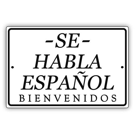 Se Habla Espanol Aluminum Metal Sign We Speak Spanish Welcome - Etsy