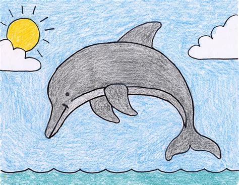 Easy How to Draw a Dolphin Tutorial and Dolphin Coloring Page | Dolphin ...