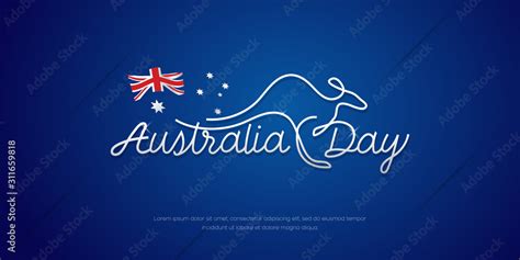 Happy Australia Day Celebration poster or banner Background with flag ...