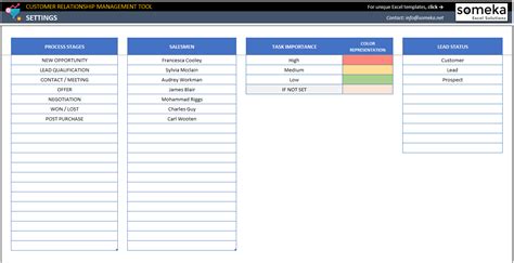 Excel CRM Template for Customer Relationship Management