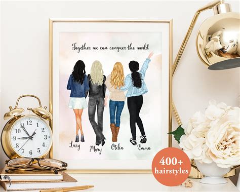 Custom Printable Four Best Friends, Personalized Four Soul Sisters ...