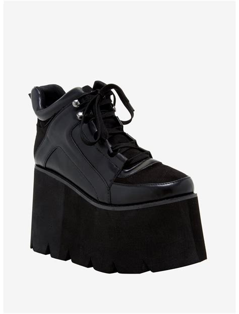 Black Lace-Up Platform Sneakers | Hot Topic