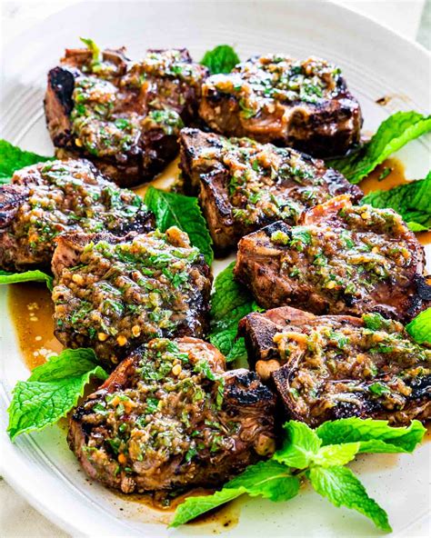 Lamb Chops with Garlic Mint Sauce - Jo Cooks