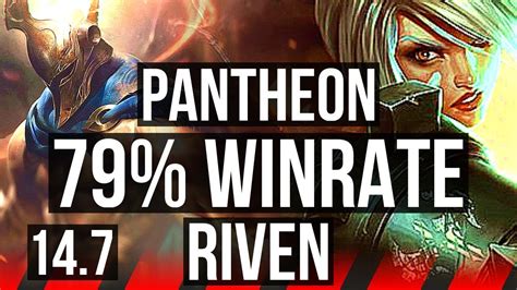 PANTHEON vs RIVEN (TOP) | 79% winrate, 7 solo kills, 48k DMG, Legendary ...