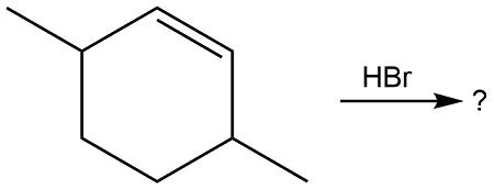 The following electrophilic addition reaction involves a carbocation ...