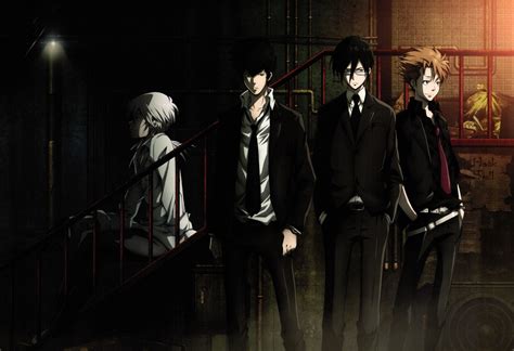 Four male anime character digital wallpaper, Psycho-Pass, Shinya Kogami ...