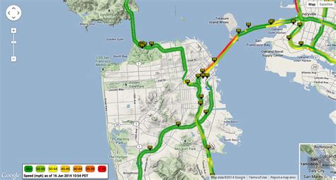 Caltrans Performance Measurement System: traffic data displayed on the ...