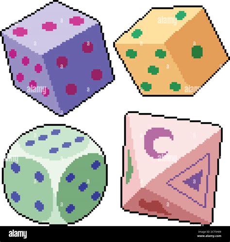 pixel art set isolated dice game Stock Vector Image & Art - Alamy