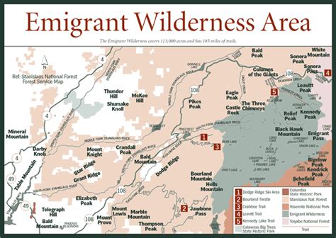 Sherpa Guides | California | Sierra Nevada | Emigrant Wilderness Area Map