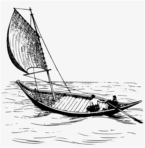 Free Black And White Boat Clipart Picture