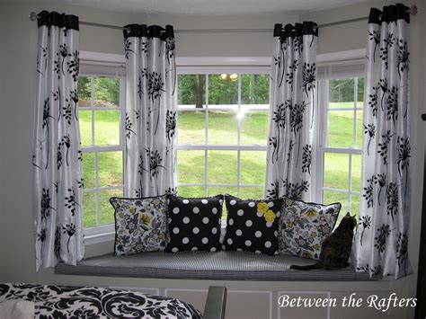 Between the Rafters: Do It Yourself Bay Window Curtain Rod Tutorial