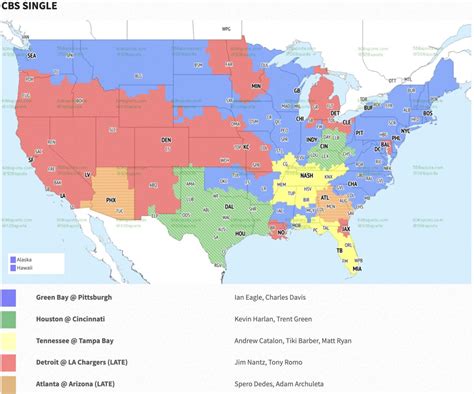 NFL TV Coverage Map Week 10 - Sports Illustrated Arizona Cardinals News ...