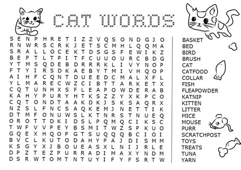 Favour in Fun: Cat Word Search