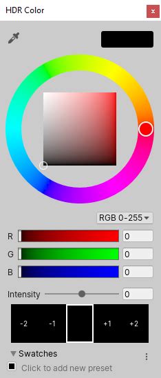 Unity - Manual: HDR color picker