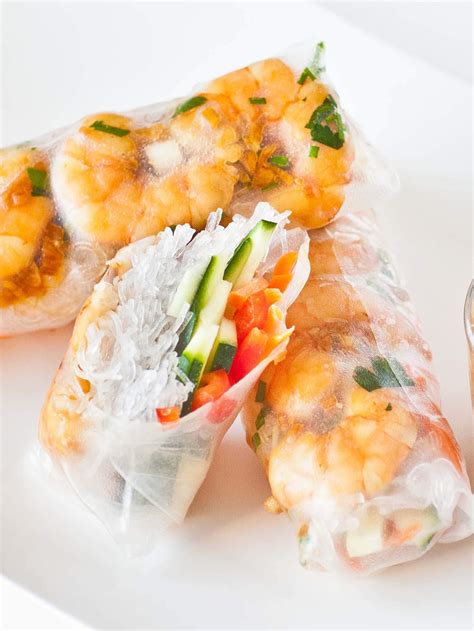 Shrimp Spring Rolls with Peanut Dipping Sauce - Tatyanas Everyday Food