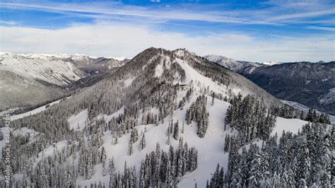 Stevens Pass Birds Eye View Stock Photo | Adobe Stock