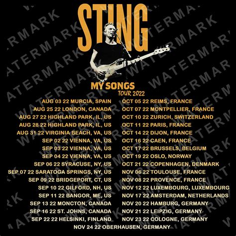 STING MY SONGS TOUR 2022 Back Digital Art by Casteldoran Casteldoran ...