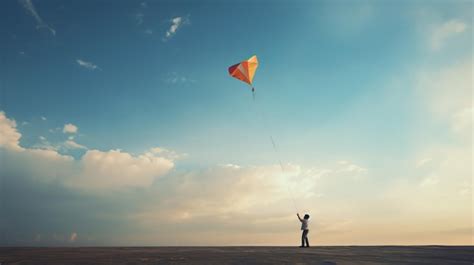 Premium AI Image | a person flying a kite on a beach