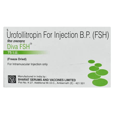 Diva Fsh 75 IU Injection 1'S - Buy Medicines online at Best Price from ...