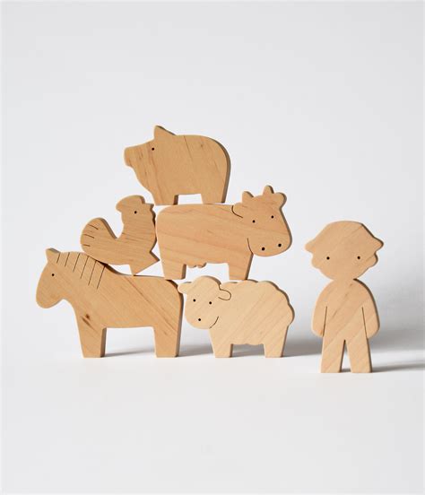 Wooden Farm Animals Montessori Wood Toys for Foddlers Barn - Etsy UK