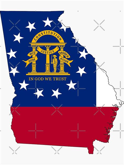 "Georgia State Flag Map" Sticker for Sale by limitlezz | Redbubble