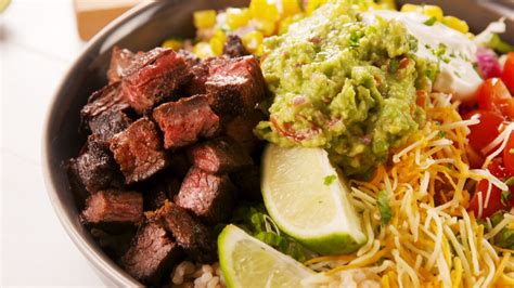 Best Grilled Steak Burrito Bowls Recipe - How To Make Grilled Steak ...