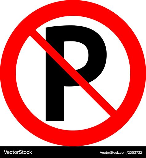 No parking sign Royalty Free Vector Image - VectorStock