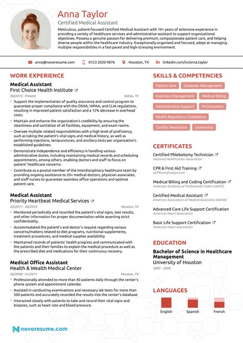 Certified Medical Assistant Resume Sample