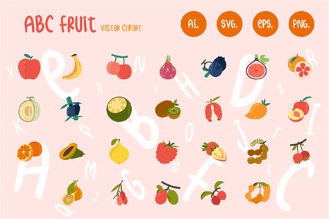 ABC Fruit Clipart | Designspace