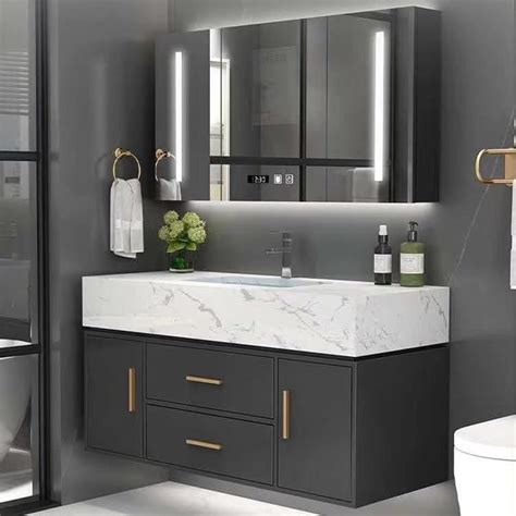 Black Wood Bathroom Vanity / Solid Wood 36 Bathroom Vanity Cabinet ...