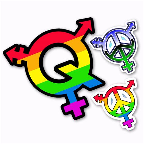 PK001 LGBTQ Symbols Gay Lesbian Bisexual Transsexual Queer 3 Sticker Set