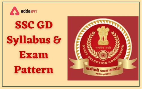 SSC GD Syllabus 2022, SSC GD Constable Exam Pattern, Syllabus