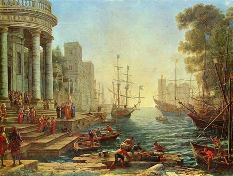 claude lorrain - seaport with the embarkation of saint ursula. 1641 ...