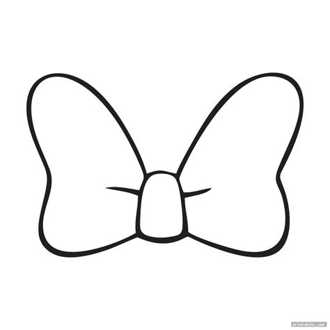 Minnie Mouse Bow Printable - Black White and Colored - Gridgit.com