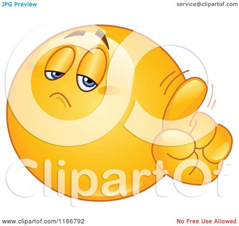 Cartoon of a Yellow Emoticon Smiley Wagging His Finger - Royalty Free ...